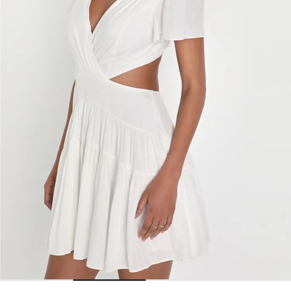New Lulus Feeling the Sunshine White Tie-Back Flutter
Sleeve Mini Dress - Picture 9 of 12
